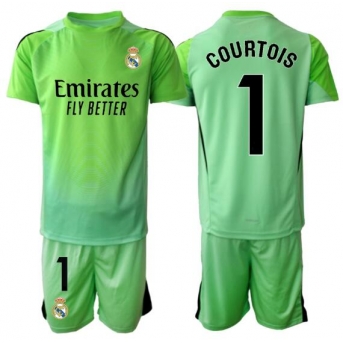 Billige Fotballdrakt Real Madrid Thibaut Courtois #1 Keeper Replika Bortedraktsett Barn 2025-26 Kortermet (med bukser)
